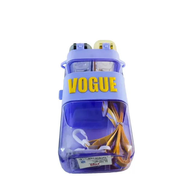 Vogue Double Nozzle Kids Water Bottle (550ml) – 2-in-1 Dual Sipper & Direct Drink Leak-Proof Flask with Strap