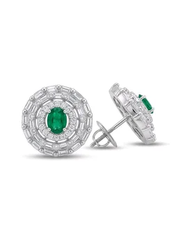 American Diamonds Silver Plated Earring - Hint of Green