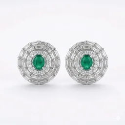 American Diamonds Silver Plated Earring - Hint of Green
