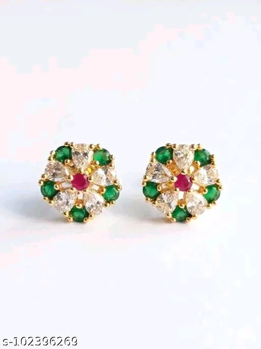 Cz Round Earring 
