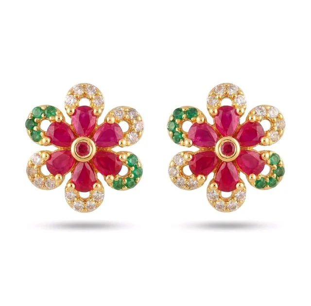 CZ Earring With Gold pleting 