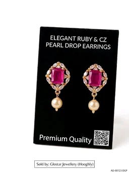 Elegant Ruby & CZ Pearl Drop Earrings – Premium Wedding & Party Wear Earrings for Women & Girls| Glostar Jewellery