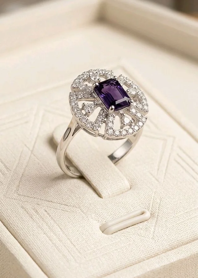 Purple AD Finger Ring 