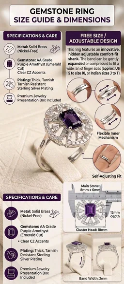 Purple AD Finger Ring