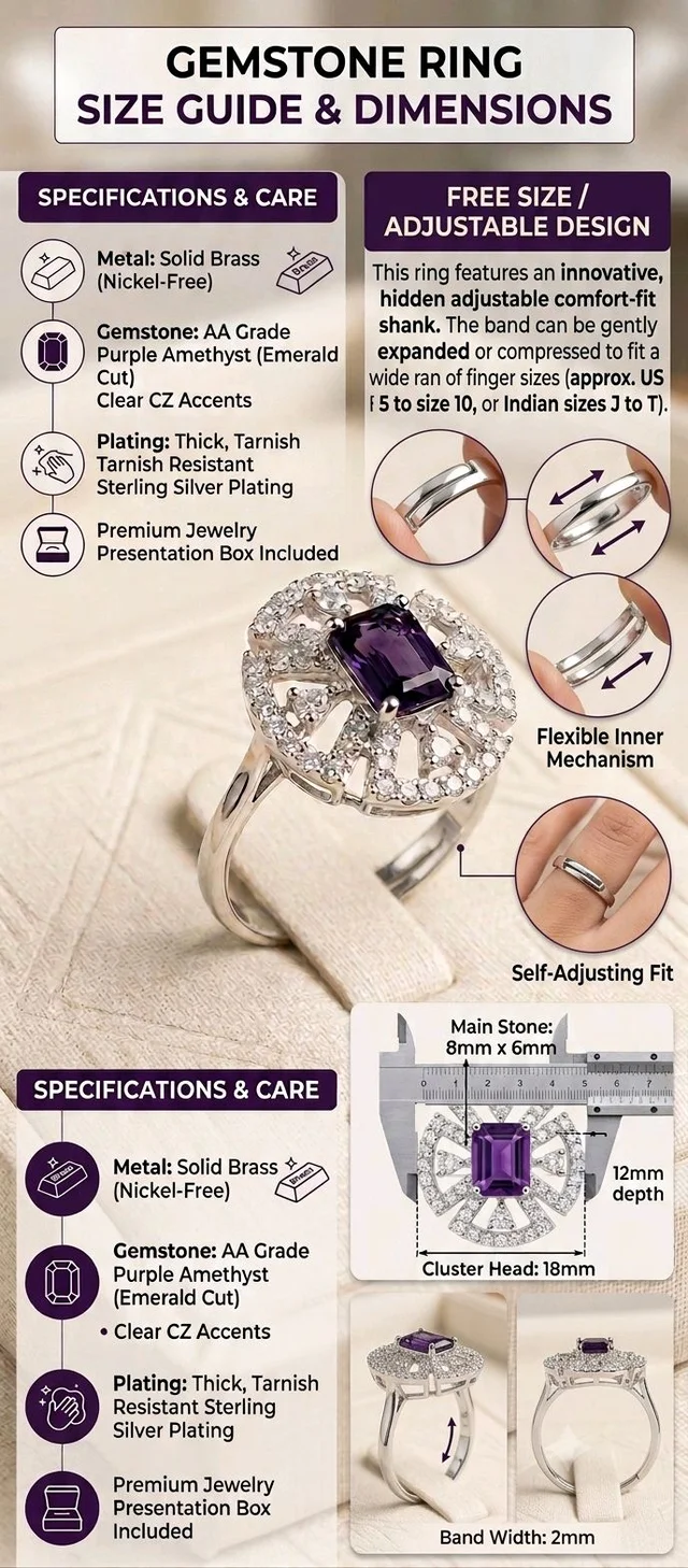 Purple AD Finger Ring