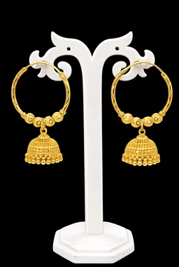 Glostar Jewellery Gold Plated Hoop Jhumka Earrings With
Beads For Women Traditional Bridal
Wedding Festive Daily Wear Ethnic Style