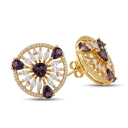 Glostar Jewellery Premium Designer Stone Stud Earrings for Women & Girls - Pigment Indigo