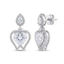 Glostar Jewellery Elegant Heart Pendant Drop Earrings - White