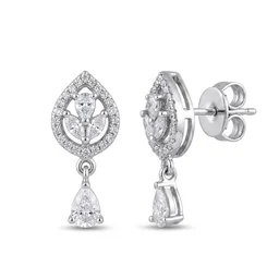 Glostar Jewellery Floral Teardrop Earrings - White