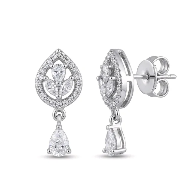 Glostar Jewellery Floral Teardrop Earrings - White