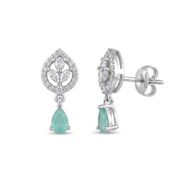 Glostar Jewellery Floral Teardrop Earrings - Eastern Blue