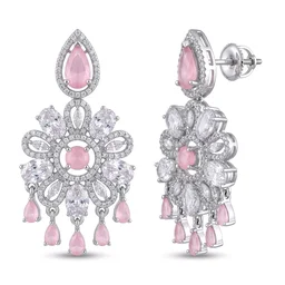 Floral Crystal Chandelier Earrings - Kobi