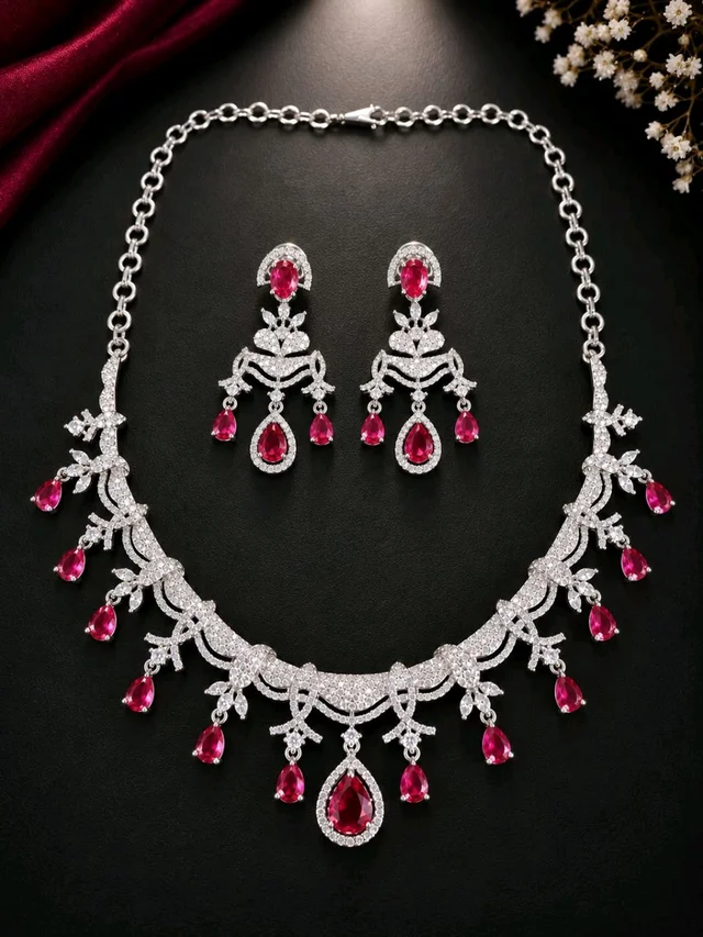 Lacework Floral Statement Necklace Set