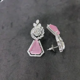 Shiny Gold Art And Jewellery Trending Jewellery Design Earring - pink