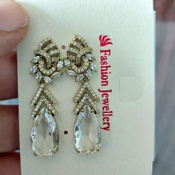 Glostar Jewellery AD Big Stone Earings CZ Earring ES63 - White