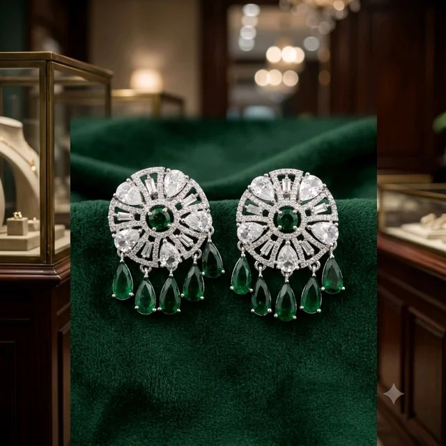 Emerald Radiance Chandelier Earrings