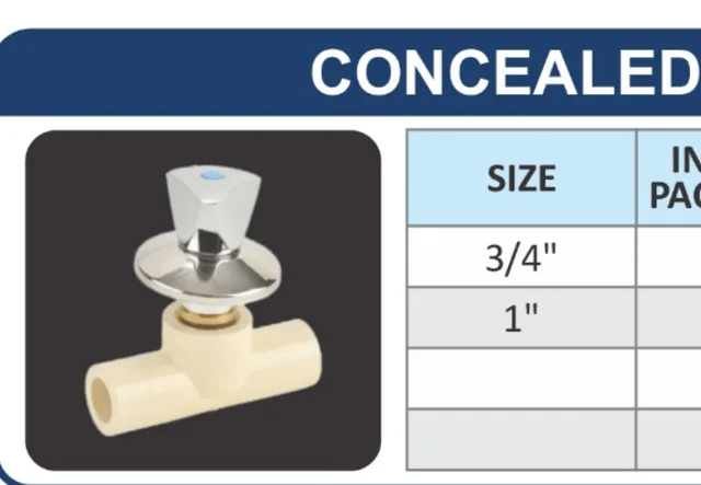Cpvc Concealed 3/4 ISI For Hot And Cold Water