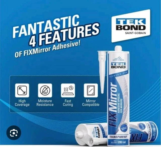 Tekbond Mirror Fix 280 ML Clear For Multi Place Use For Glass