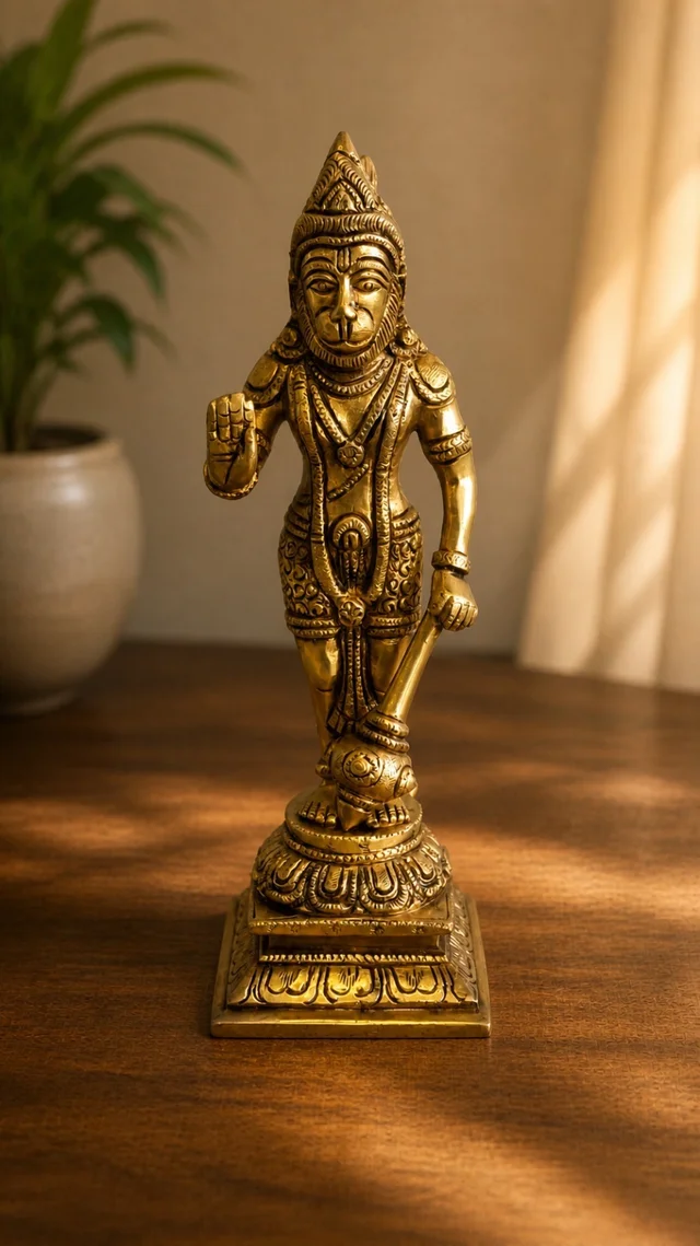 GS Decors Brass Hanuman 9.5''