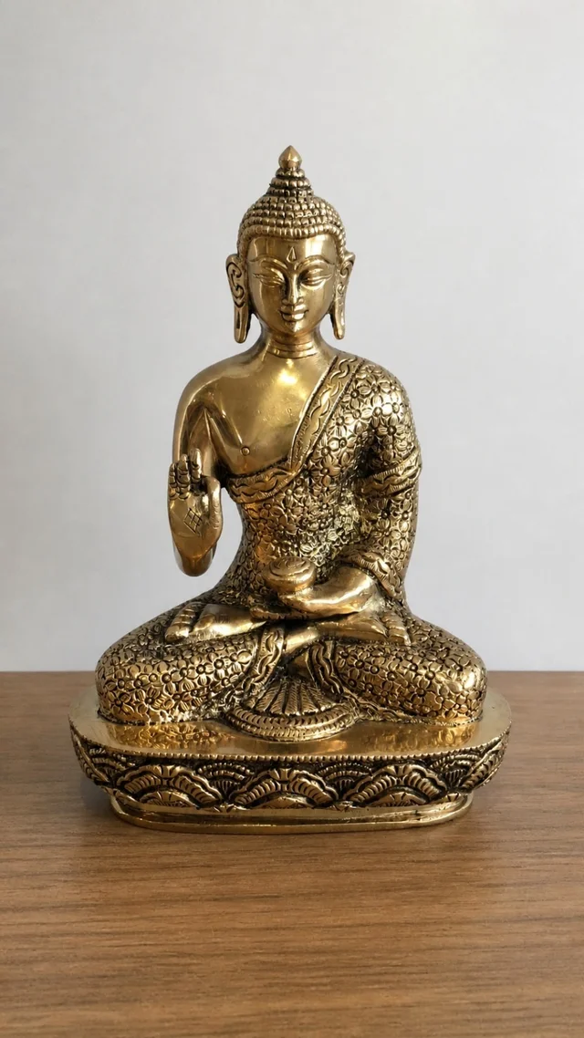 GS Decors Brass Buddha 8''