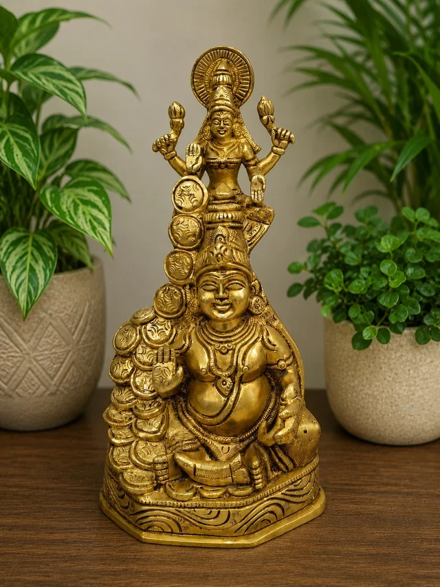 GS Decors Brass Lakshmi Kuberar 10''