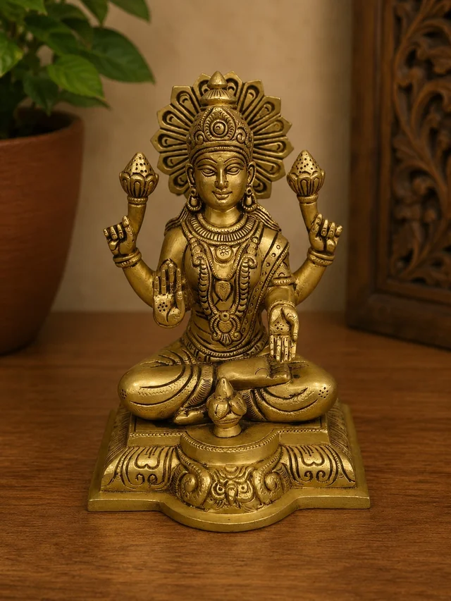 GS Decors Brass Lakshmi 7.5''
