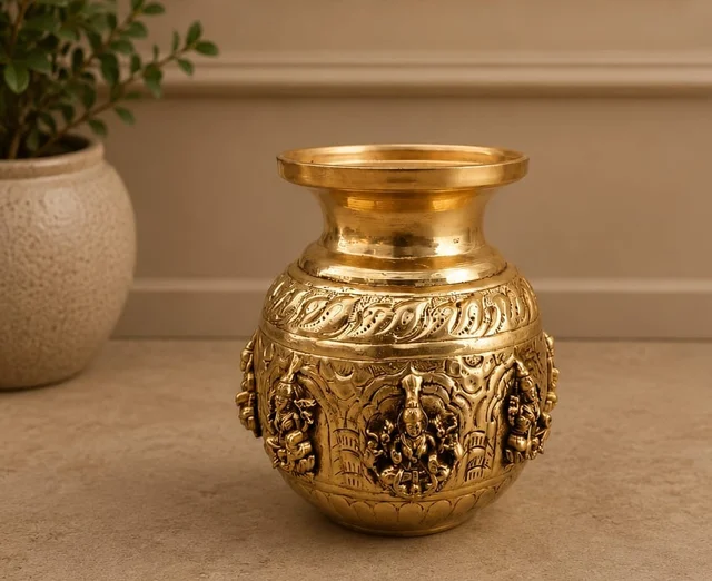 GS Decors Astalakshmi Kalasam Small 4.5''