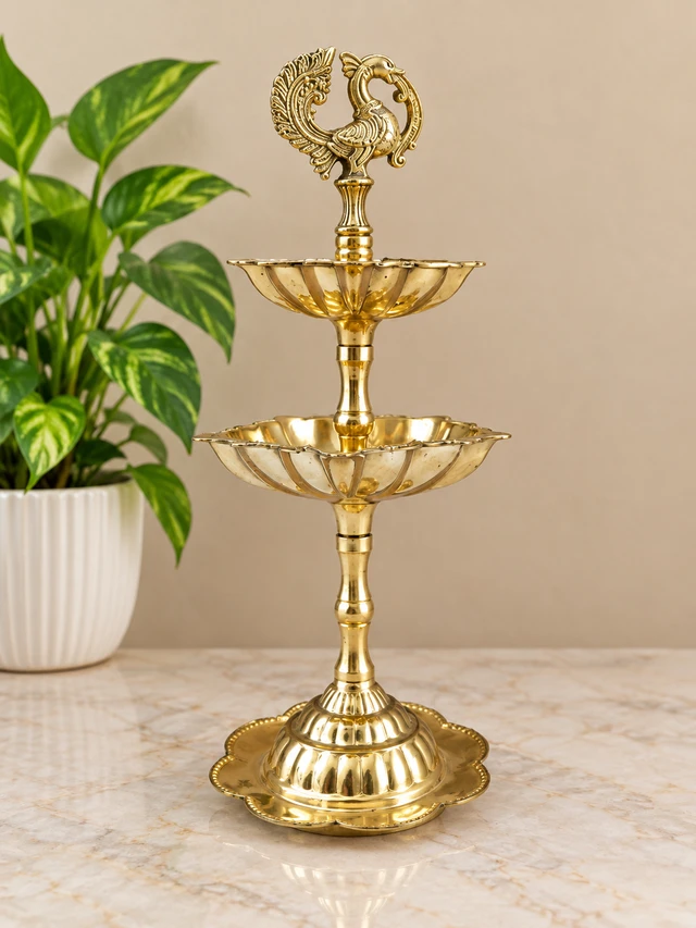 Brass 2 Layer Annam Diya 8''