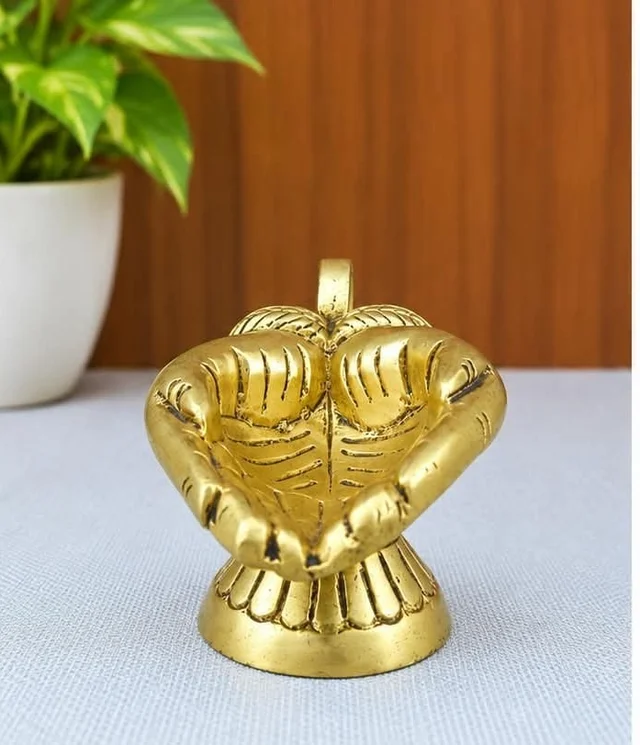Brass Two Hand Aarathi Deep 2'' 