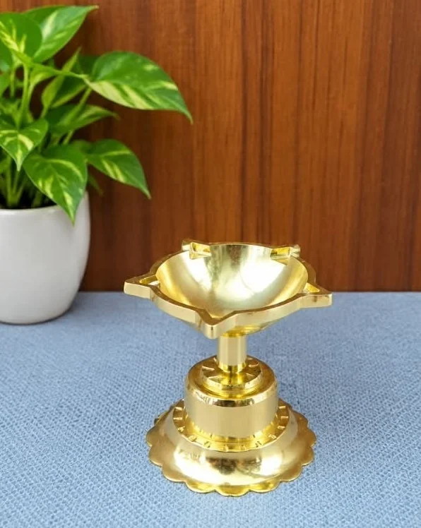 GS Decors Brass Gold Diya 2''
