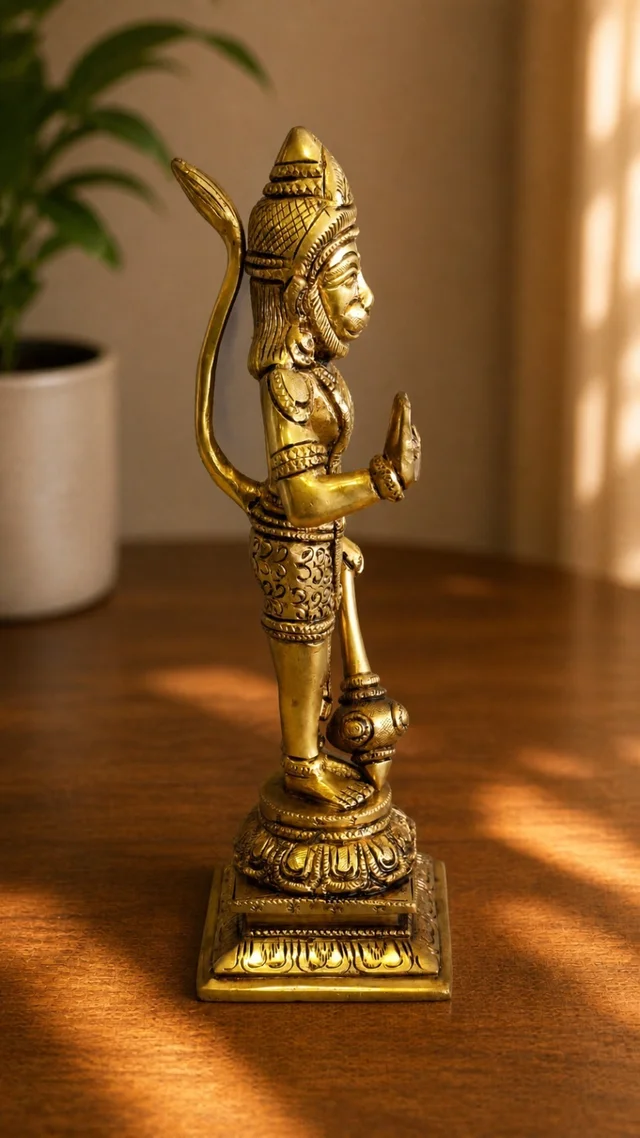 GS Decors Brass Hanuman 9.5''