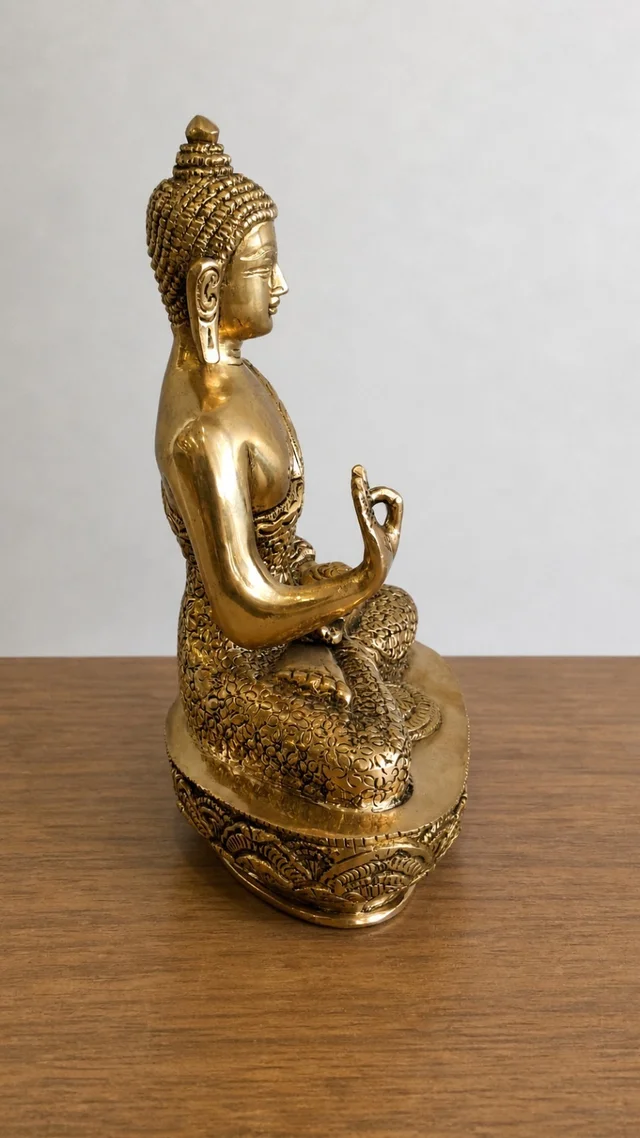 GS Decors Brass Buddha 8''