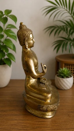 GS Decors Brass Buddha 10''