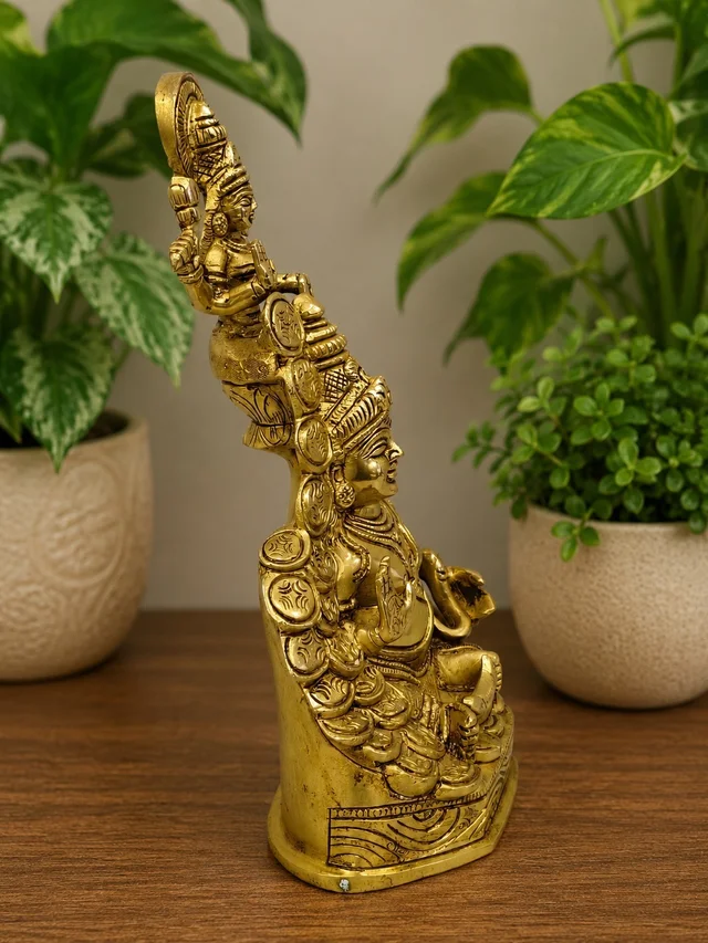 GS Decors Brass Lakshmi Kuberar 10''