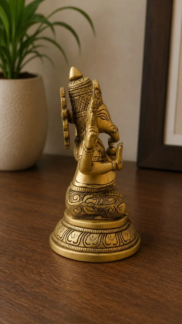 GS Decors Brass Ganesha 7''