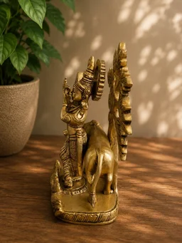 GS Decors Brass Tree Krishna 9''