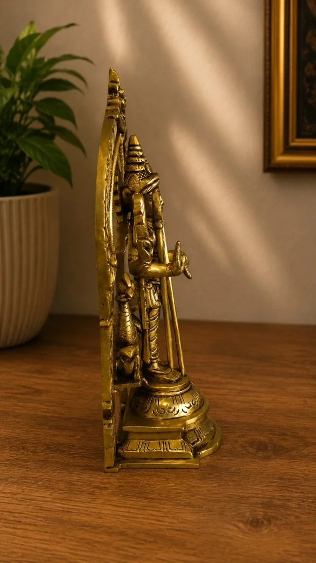 GS Decors Brass Murugan with Thiruvachi 10''