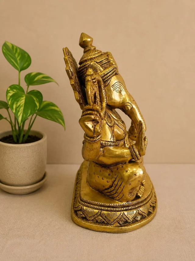 GS Decors Brass Sofa Ganesha 10''