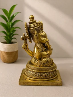 GS Decors Brass Ashta Ganesha 12''