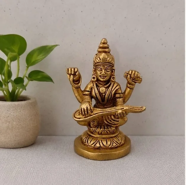 GS Decors Brass Saraswathi 3''