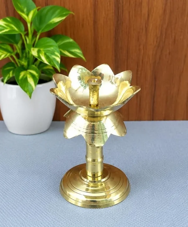 Brass Lotus Diya 4''