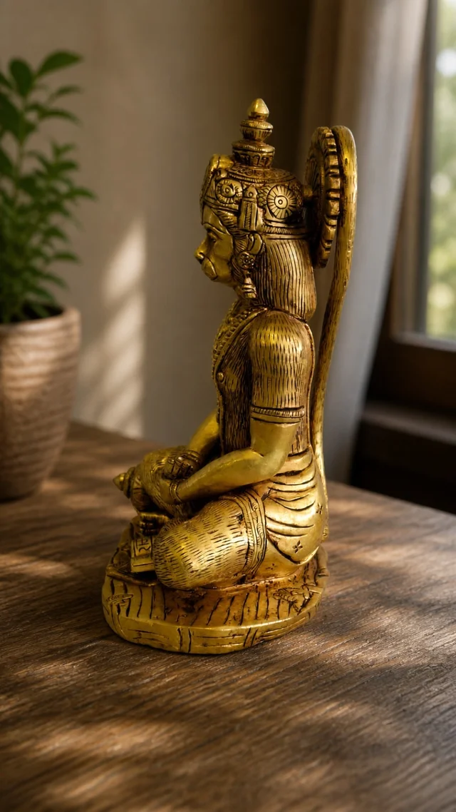 GS Decors Brass Hanuman 9''