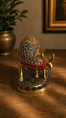 GS Decors Brass Stone Cow and Calf 5''