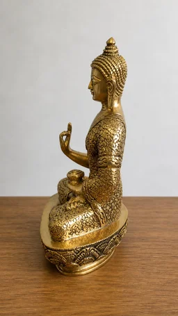 GS Decors Brass Buddha 8''