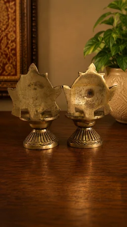GS Decors Brass Sangu Chakra Diya