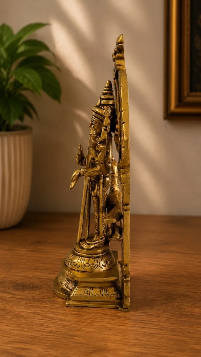 GS Decors Brass Murugan with Thiruvachi 10''