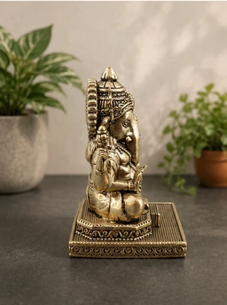 GS Decors Brass Fine art Ganesha on Base 3''