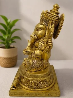 GS Decors Brass Ashta Ganesha 12''