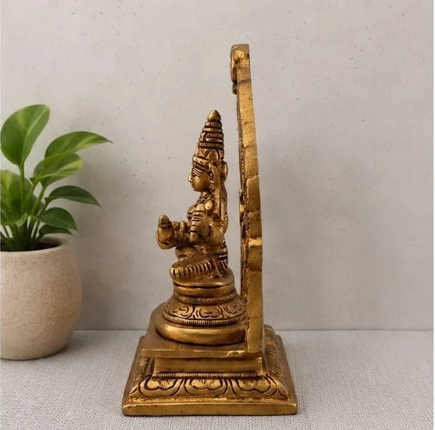 GS Decors Brass Saraswathi with Arch 5.5''
