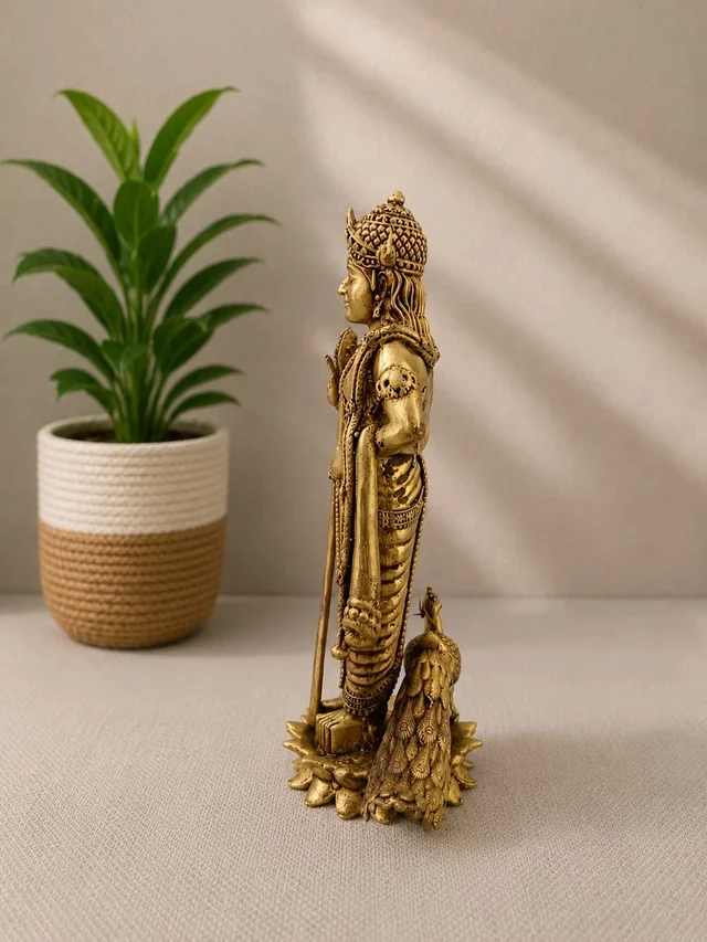 GS Decors Brass Fine Art Murugan 6''